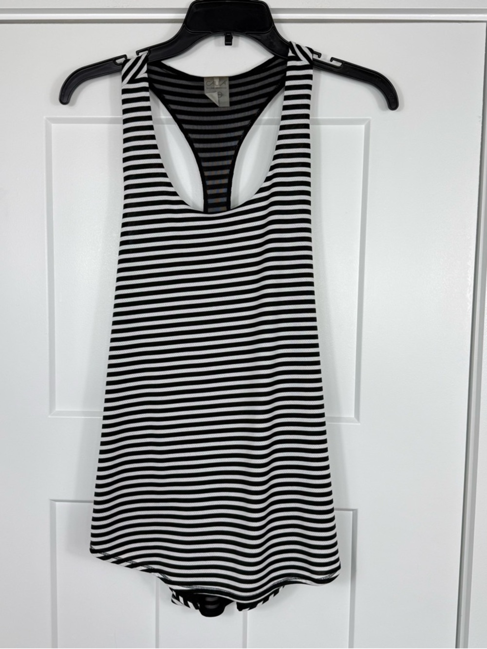 Calia Striped Workout Fitness Tank Top Black White Women’s Size Medium